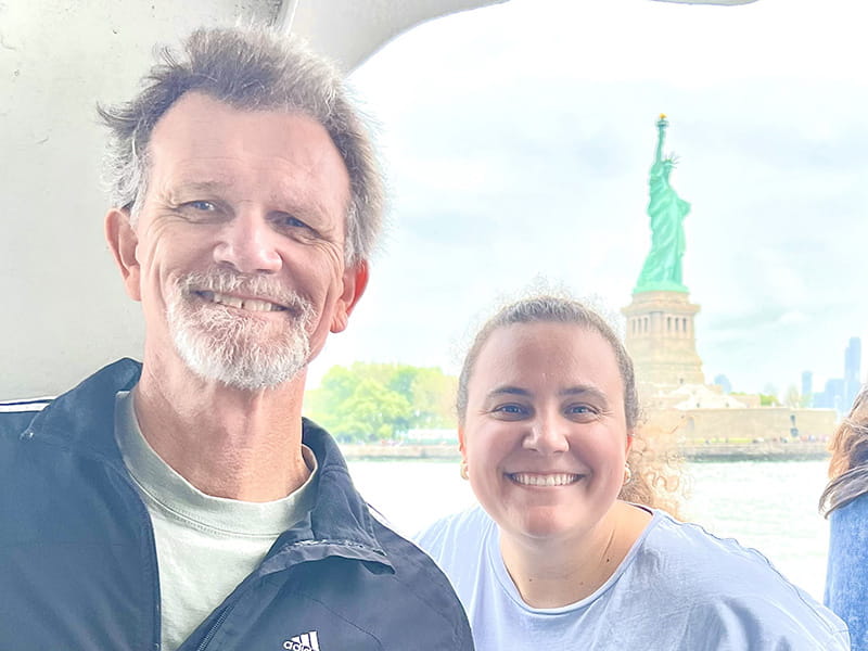 Rachael Mitchell, an American Heart Association employee in South Carolina, and her father, Murray Mitchell
