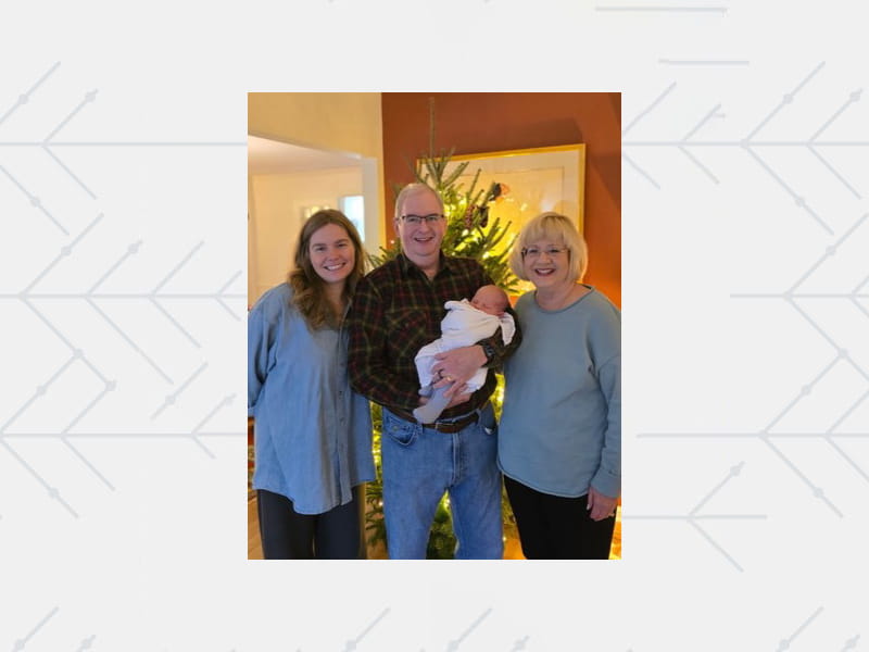 Dr. Jesse Adams and wife, Kim, with their daughter, Lauren, and baby Leighton