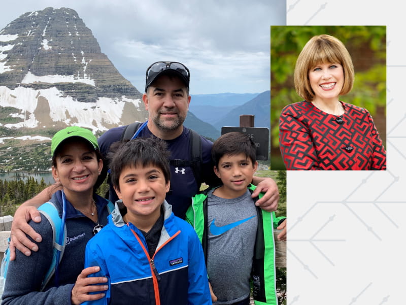 Svati Shah with her husband and sons. From left: Svati, Patrick Hranitzky, Kieran and Kellan. (Photo courtesy of Svati Shah)