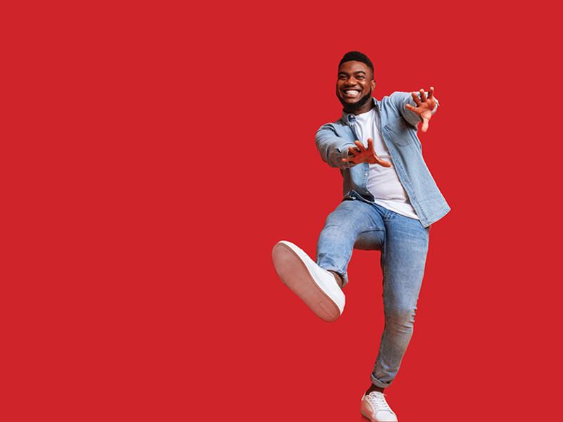 happy man dancing