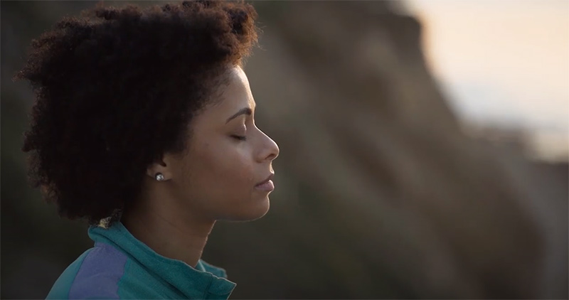 woman meditating