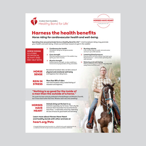 Horse riding for cardiovascular health and well-being infographic