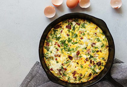 Sun Dried Tomato and Kale Frittata