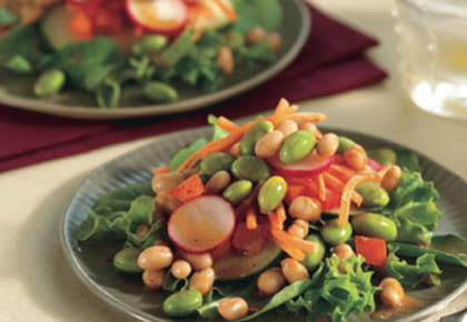 Edamame Salad with Orange Balsamic Dressing