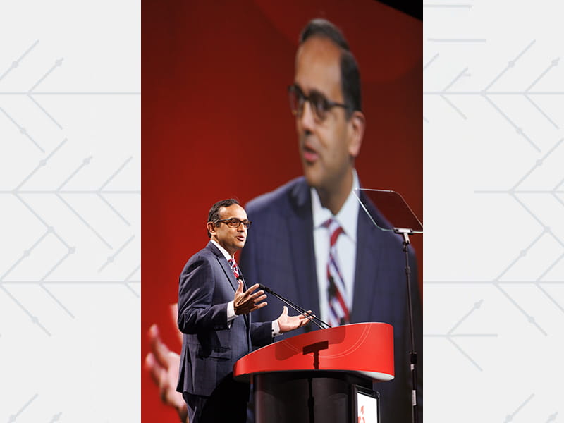 Dr. Manesh Patel speaking at an event