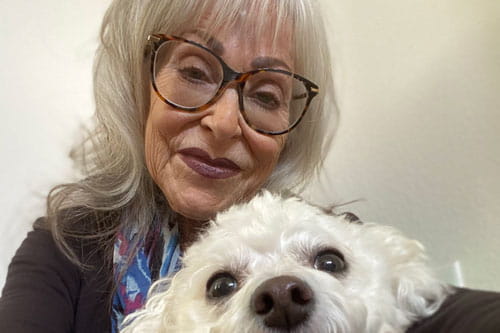 Karen with her dog