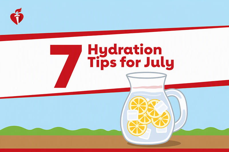 7 hydration tips for July infographic